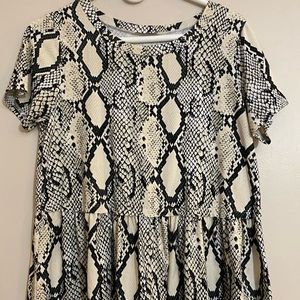 Worn once-snake print peplum top-soft comfy material but can be dressed up!